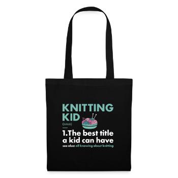 Knitter Kid Definition Knitting - Tote Bag - black - Front