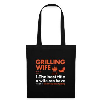 Griller Femme Définition Grillades - Sac en tissu - noir - Devant