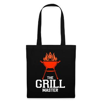 Grillen Grill BBQ Sommer Fest Geschenkidee - Stoffbeutel - Schwarz - Vorne