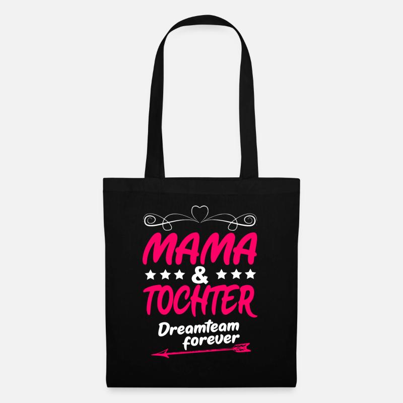 Mama Tochter Geschenk Geschenkidee Dreamteam - Stoffbeutel - Schwarz