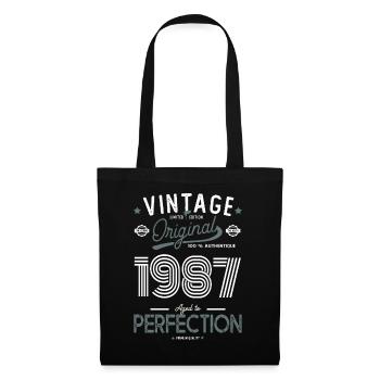 AGE TO PERFECTION born in 1987 anniversary 35 years - Tote Bag - black - Front