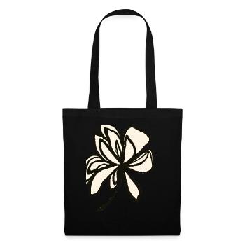 Blumige Schlichtheit - zeitloses Design - Stoffbeutel - Schwarz - Vorne