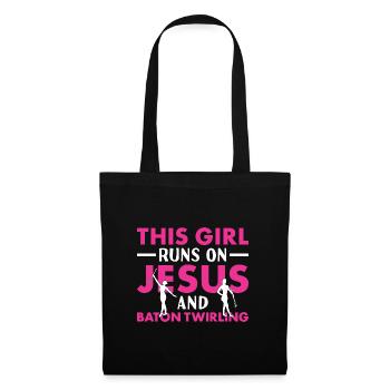 Twirler This Girl Runs On Jesus And Baton Twirling - Tote Bag - black - Front