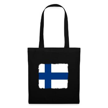 Finland Flag Suomi Finnish Flag Used Look - Tote Bag - black - Front