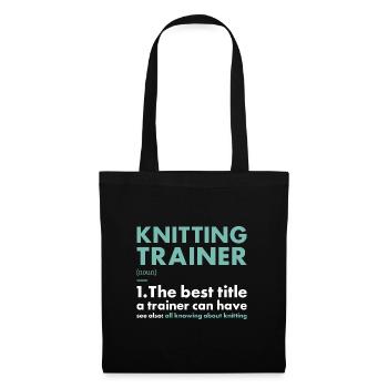 Knitter Trainer Definition Knitting - Tote Bag - black - Front