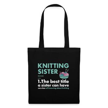 Knitter Sister Definition Knitting - Tote Bag - black - Front