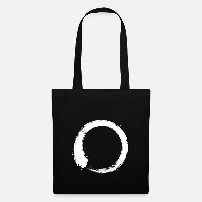 Enso Zen Kreis weiß - Stoffbeutel - Schwarz
