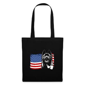 American AKITA Amérique Drapeau Wilsigns - Sac en tissu - noir - Devant