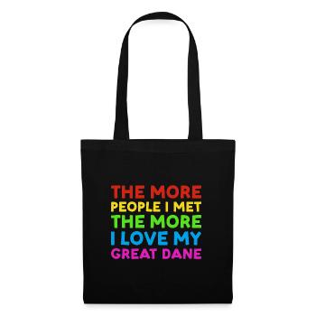 Les gens que j’ai rencontrés J’aime le dogue allemand - Sac en tissu - noir - Devant