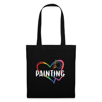 Peinture de coeur de peintre - Sac en tissu - noir - Devant