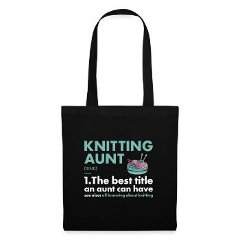 Tricoteuse Tante Définition Tricot - Sac en tissu - noir - Devant