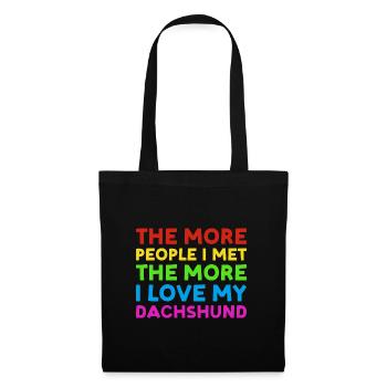 Plus de gens que j’ai rencontrés Plus J’aime Teckel - Sac en tissu - noir - Devant