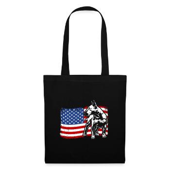 Anglais Bull Terrier America Flag Dogs Wilsigns - Sac en tissu - noir - Devant