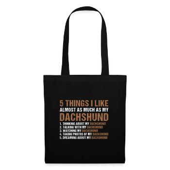5 choses que j’aime autant que mon teckel - Sac en tissu - noir - Devant