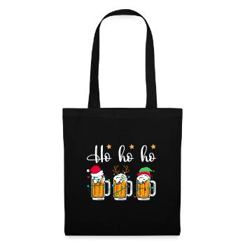 Ho Ho Ho Bière Noël Trois Bières Noël - Sac en tissu - noir - Devant