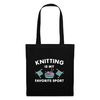 Knitting Is My Favorite Sport Knitter - Stoffbeutel - Schwarz - Vorne