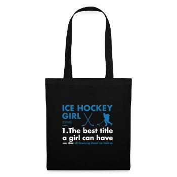 Sport Girl Definition Ice Hockey - Stoffbeutel - Schwarz - Vorne