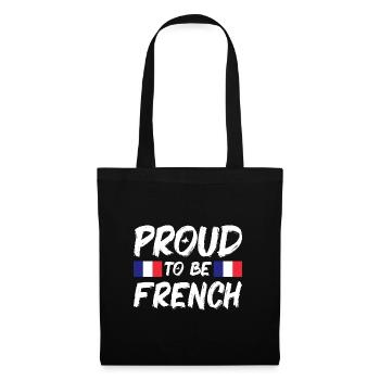 Frankreich Flagge Used Look Französische Fahne - Stoffbeutel - Schwarz - Vorne