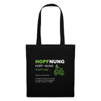 Hopfnung Bier Saufen JGA Hopfen - Stoffbeutel - Schwarz - Vorne