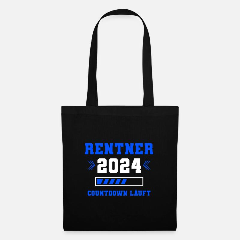 Rentner 2024 Countdown Läuft Rente 2024 - Stoffbeutel - Schwarz