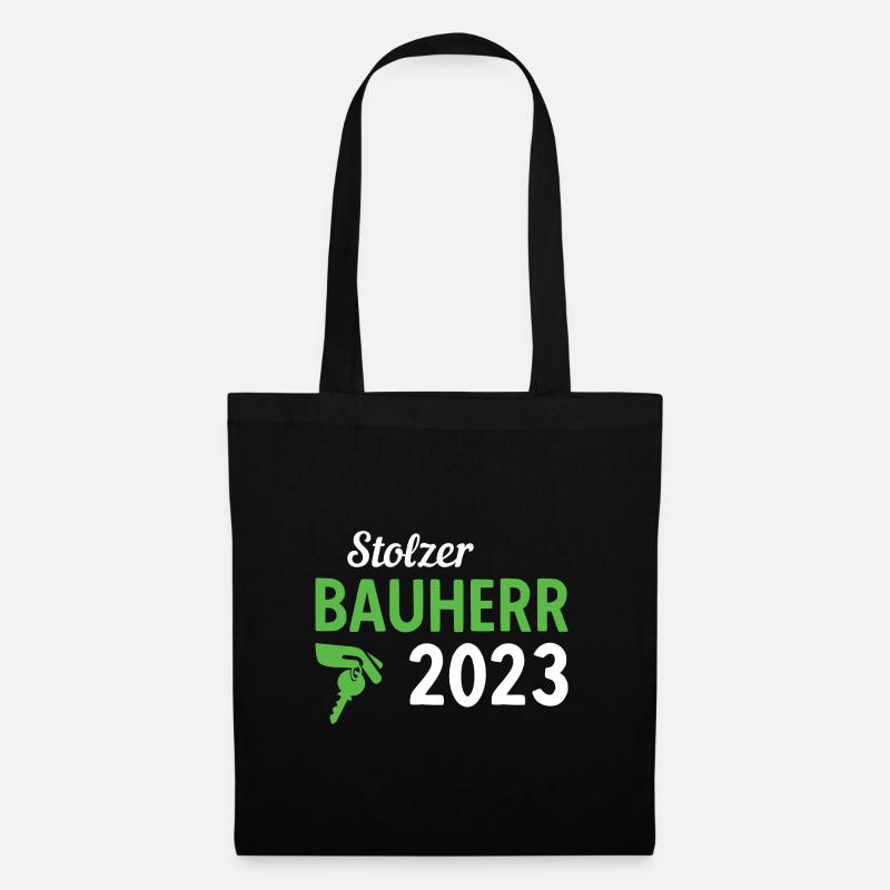 Stolzer Bauherr Bauleiter 2023 - Stoffbeutel - Schwarz