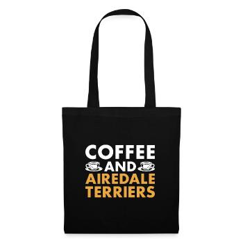 Coffee And Airedale Terrier - Tote Bag - black - Front
