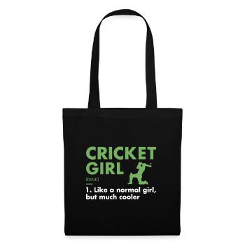 Sport Girl Definition Cricket - Stoffbeutel - Schwarz - Vorne