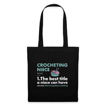 Crocheteuse Nièce Définition Crochet - Sac en tissu - noir - Devant