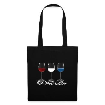 Vétéran US Flag Vine Glass Rouge Blanc & Bleu - Sac en tissu - noir - Devant