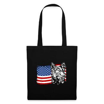 Hongrois Mudi Amérique Drapeau Chiens Chien Wilsigns - Sac en tissu - noir - Devant