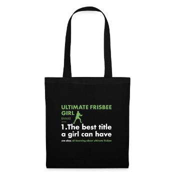 Sport Girl Definition Ultimate Frisbee - Stoffbeutel - Schwarz - Vorne