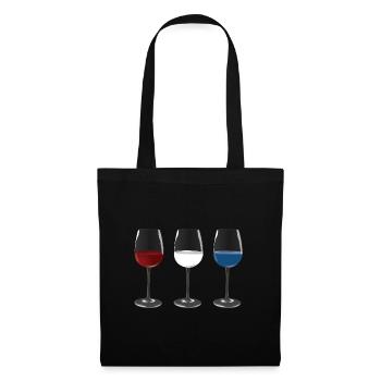 Vétéran US Flag Vine Glass Rouge Blanc & Bleu - Sac en tissu - noir - Devant