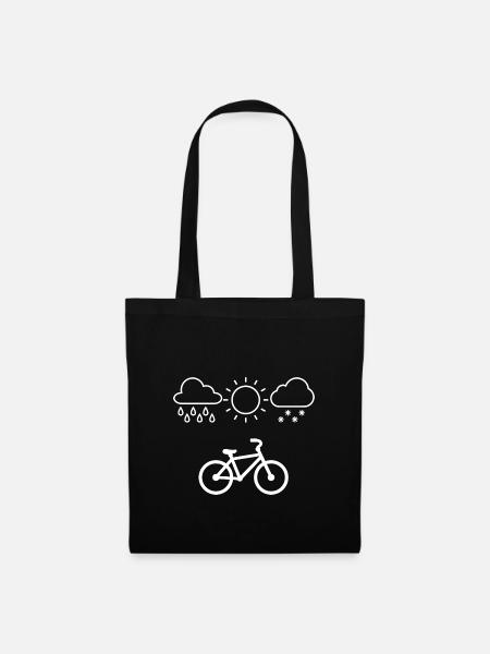 Fahrradjunkie/Bei jedem Wetter Fahrrad - Stoffbeutel - Schwarz
