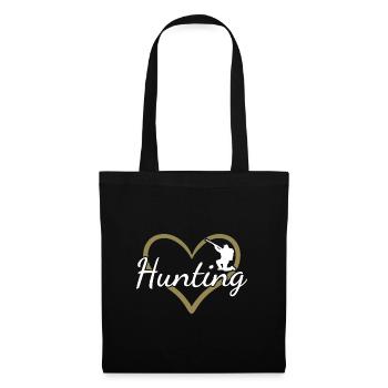 Chasse au cœur de chasseur - Sac en tissu - noir - Devant