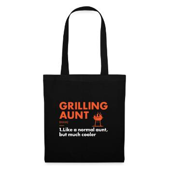 Griller Aunt Definition Grilling - Stoffbeutel - Schwarz - Vorne