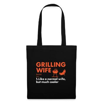 Griller Femme Définition Grillades - Sac en tissu - noir - Devant