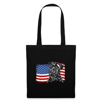 Irish Soft Coated Wheaten Terrier America Flag - Tote Bag - black - Front