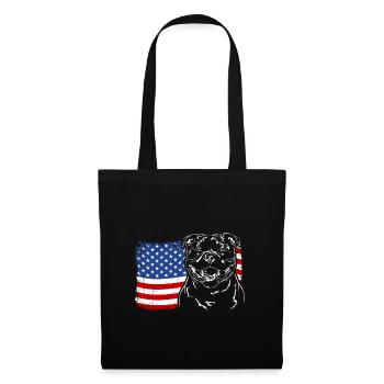 Staffordshire Bull Terrier America Flag Dogs - Tote Bag - black - Front