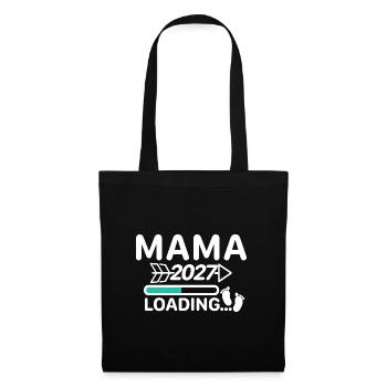 Maman 2027 - Annonce de grossesse de la barre de chargement - Sac en tissu - noir - Devant