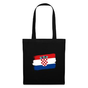 Kroatien Flagge Adria Zagreb Kroatische Fahne - Stoffbeutel - Schwarz - Vorne