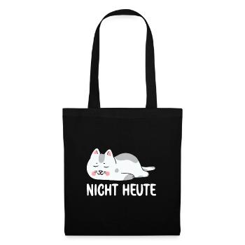 Bitte nicht Heute Müde Katze will schlafen Katzen - Stoffbeutel - Schwarz - Vorne