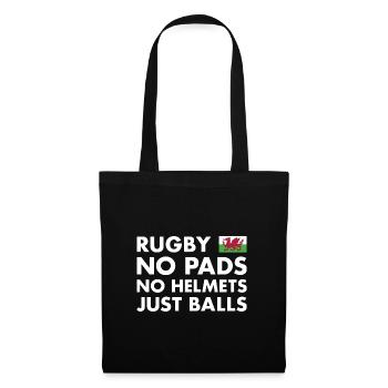 Rugby No Pads No Helmets Just Balls Wales Rugby - Tote Bag - black - Front