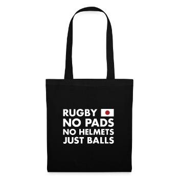 No Pads No Helmets Just Balls Japan Rugby - Stoffbeutel - Schwarz - Vorne