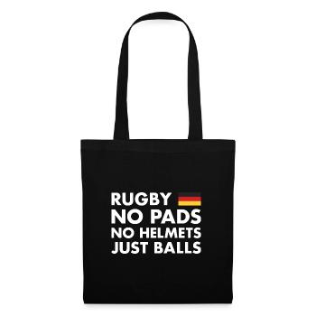 Rugby No Pads No Helmets Just Balls Germany Rugby - Stoffbeutel - Schwarz - Vorne