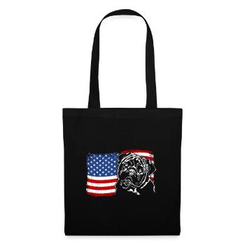 Pug America Flag Dog Dogs Wilsigns - Tote Bag - black - Front