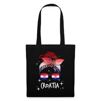Croatie - Sac en tissu - noir - Devant