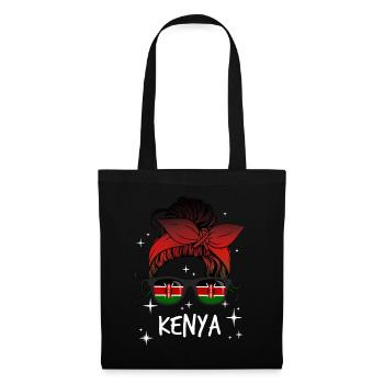 Kenia - Stoffbeutel - Schwarz - Vorne