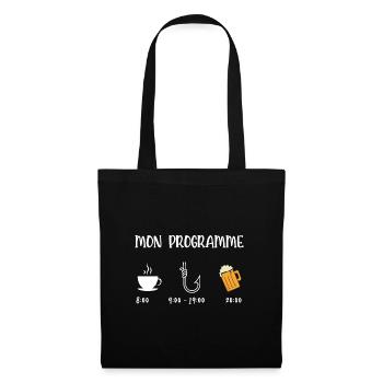 mon programme pêche - Sac en tissu - noir - Devant