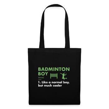 Sport Boy Definition Badminton - Stoffbeutel - Schwarz - Vorne