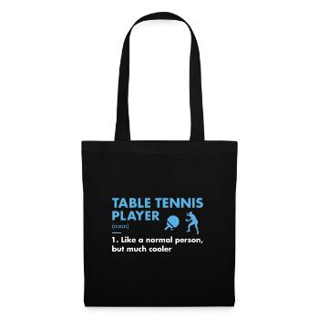 Joueur de sport Définition Tennis de table - Sac en tissu - noir - Devant